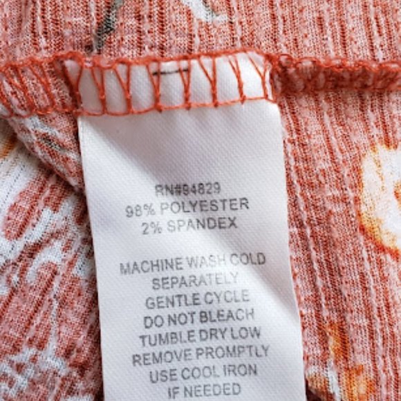 DEREK HEART Tie Floral Short Sleeve Top Casual - Picture 7 of 8